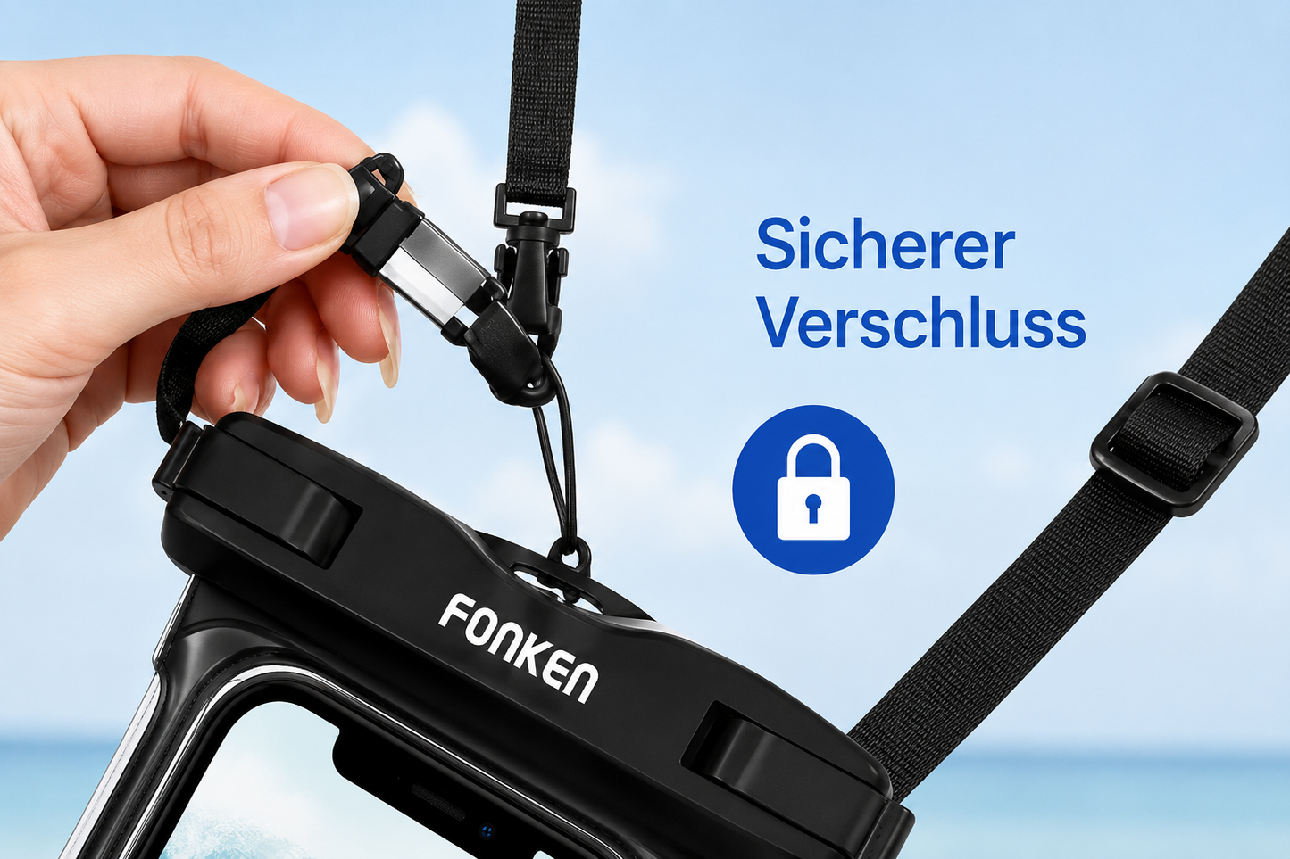 FONKEN Full View Wasserdichte Hülle für Telefon Unterwasser Schnee Regenwald Transparente Trockentasche Schwimmtasche Große Handyhüllen