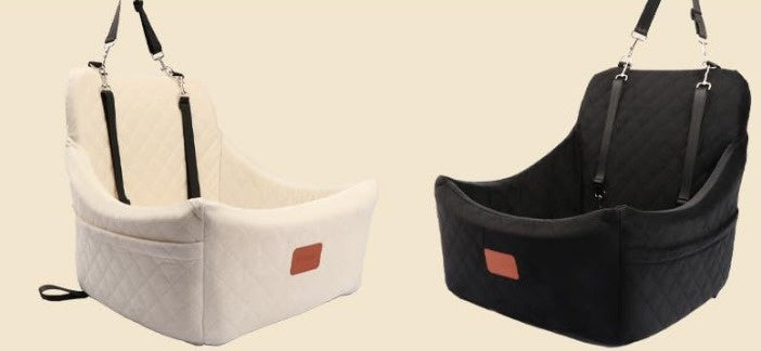 Hunde-Autositz in Beige und Schwarz