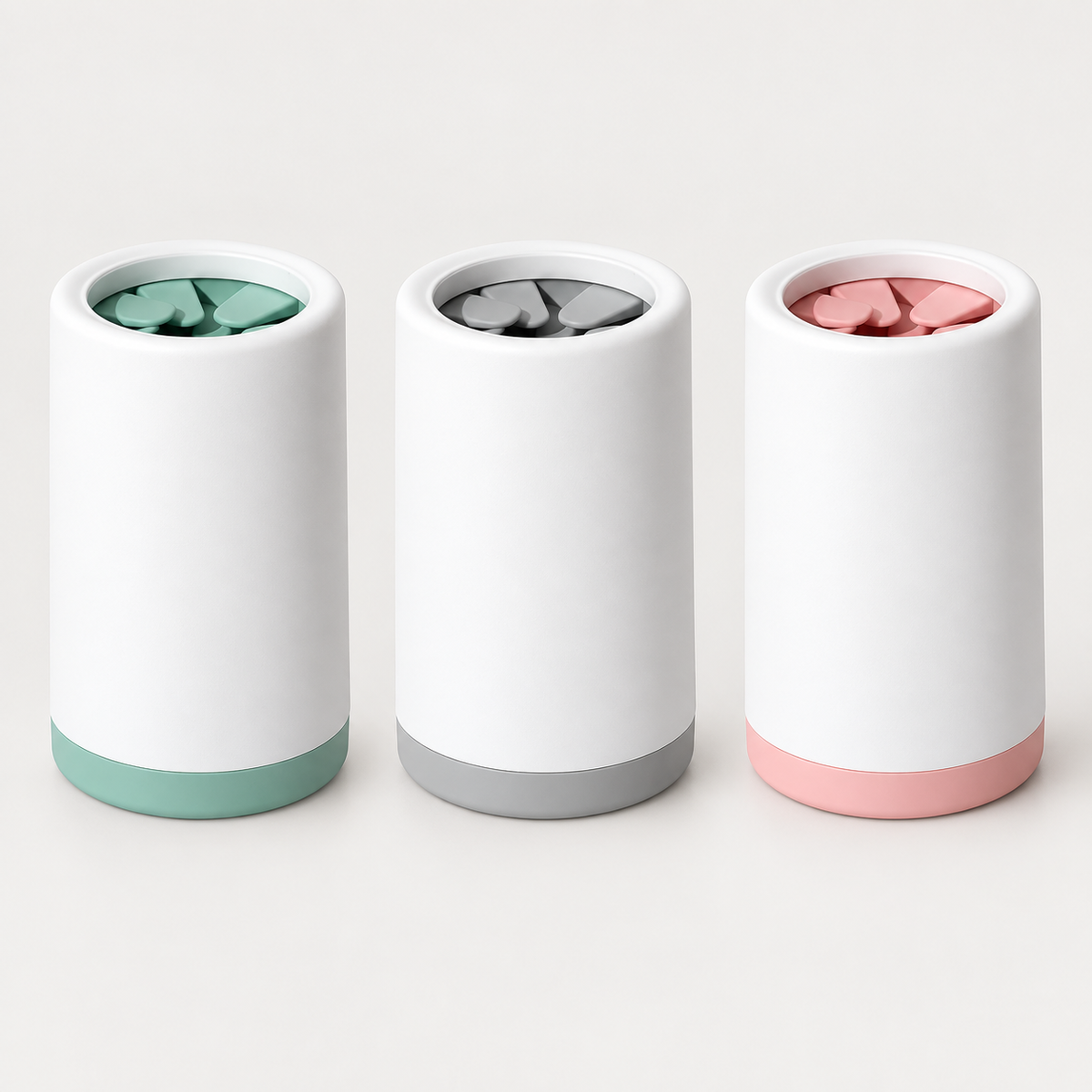 Alle drei Farben: Mint, Grau, Rosa